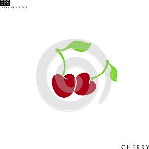 Cherry. Vector illustration. Fresh fruit